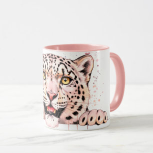 Watercolor Peeking Snow Leopard Mug