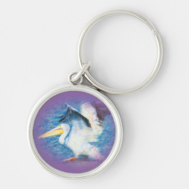 watercolor pelican 26 keychain (Front)