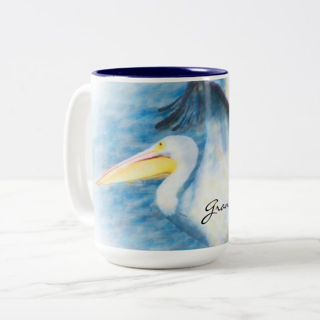 watercolor pelican  mug 17 (Front Left)