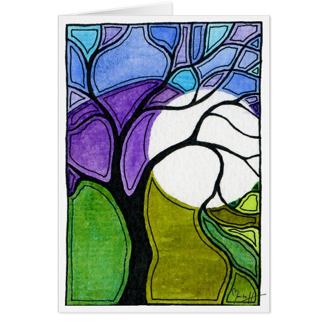 Watercolor Pen and Ink Tree (Front)