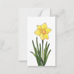 Watercolor, Pen & Ink Daffodil Note Card