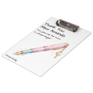 Watercolor Pen Modern School Teacher Appreciation Clipboard