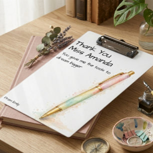 Watercolor Pen Modern School Teacher Appreciation  Clipboard