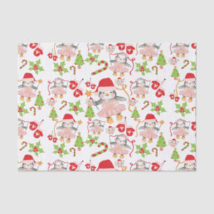 Watercolor Penguin Ballerina Christmas Tissue Paper