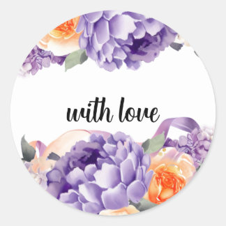 Watercolor Peonies Dusty Mauve Peach Sticker