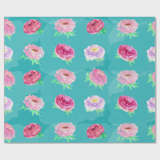 Watercolor Peonies Floral Pattern Gift Wrap
