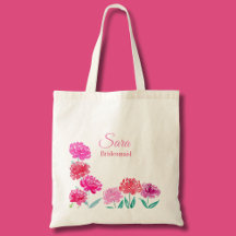 Watercolor Peonies Personalized Bridesmaid
