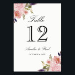 Watercolor Peonies Pink Wedding Table Number Cards<br><div class="desc">Matching Wedding collection in our Little Bayleigh Store! Design courtesy of: https://www.etsy.com/shop/SmallHouseBigPony</div>