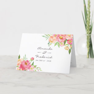 Watercolor Peonies Wedding Program