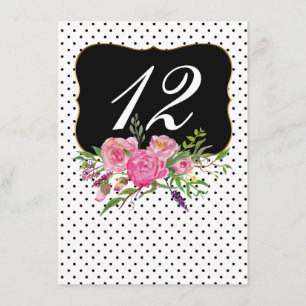 Watercolor Peonies Wedding Reception Table Number