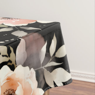 Watercolor Peonies with Pastel Wash Tablecloth