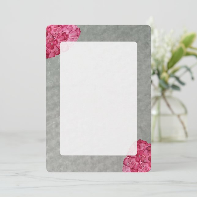 Watercolor Peony Blank Notecard (Standing Front)