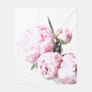 Watercolor Peony Blanket