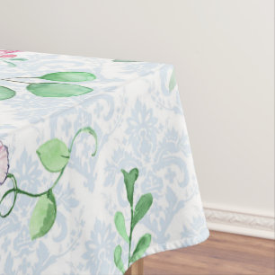 watercolor peony,butterfly watercolor tablecloth