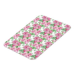 Watercolor peony field magnet