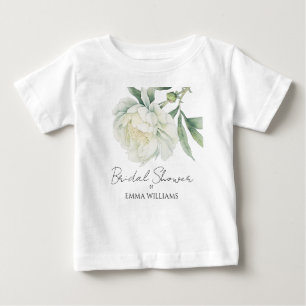 Watercolor Peony Flower   Bridal Shower Baby T-Shirt