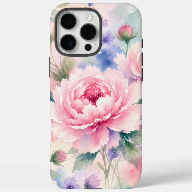 Watercolor Peony Flower Case-Mate iPhone Case (Back)