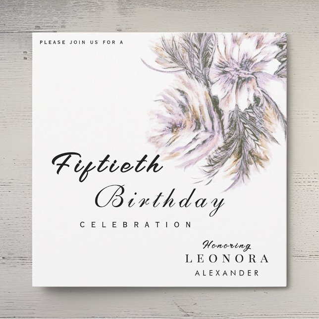Watercolor Peony Flowers ANY Birthday Party Invitation (Creator Uploaded)
