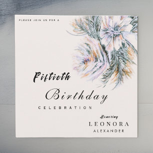 Watercolor Peony Flowers ANY Birthday Party Invitation