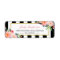 Watercolor Peony Flowers Black White Stripes