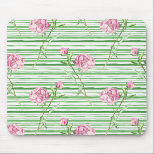 watercolor peony mouse pad