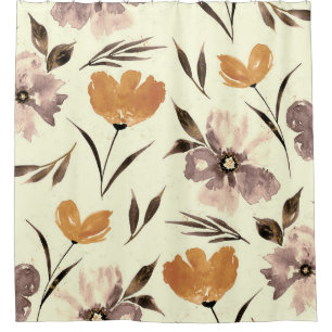 Watercolor peony poppy, abstract floral pattern.