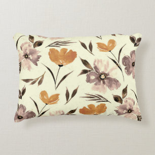Watercolor peony poppy, abstract floral pattern. accent pillow