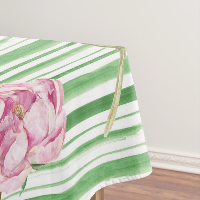 watercolor peony tablecloth (In Situ)