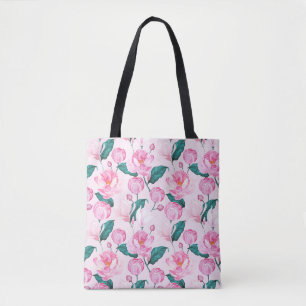 Watercolor Peony Tote Bag