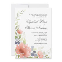 Watercolor Peony Wedding Invitations
