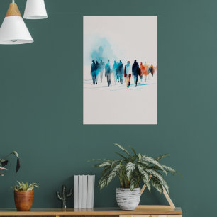Watercolor people art poster