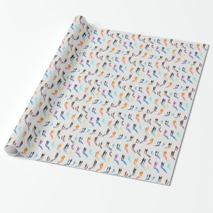 Watercolor people figure art wrapping paper