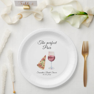 Watercolor Perfect Pair Bridal Shower Paper Plate