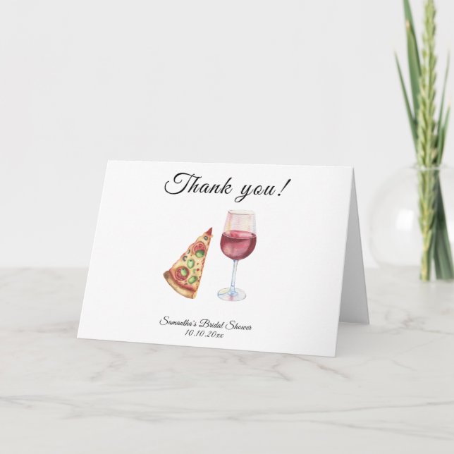 Watercolor Perfect Pair Bridal Shower Thank You (Front)