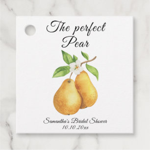 Watercolor Perfect Pear Floral Bridal Shower Favour Tags