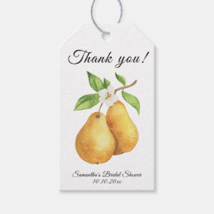 Watercolor Perfect Pear Thank You Bridal Shower Gift Tags