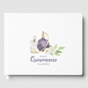 Watercolor Perfume Bottle Quinceanera Birthday Guest Book