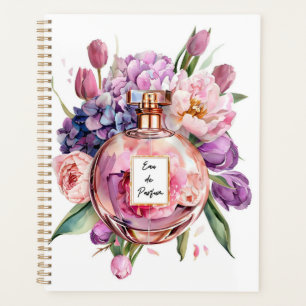 Watercolor Perfume Bottle with Flowers notebook Planner