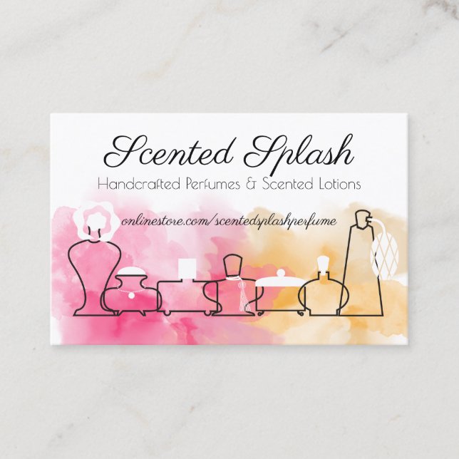 Watercolor perfume scents lotions business card (Front)