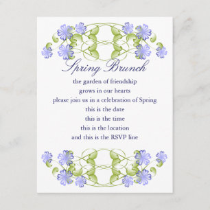Watercolor Periwinkle Blooms Invitation