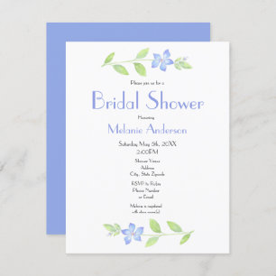 Watercolor Periwinkle Flower Invitation
