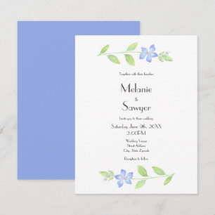 Watercolor Periwinkle Flower Invitation
