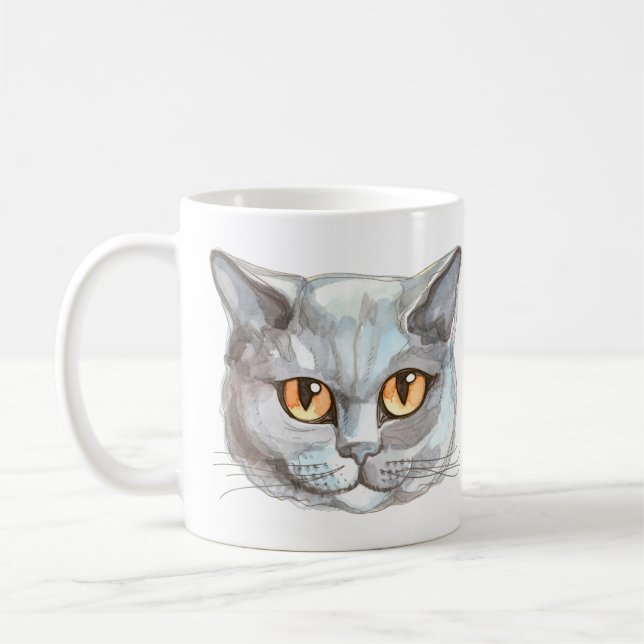 Watercolor Persian cat Coffee Mug (Left)