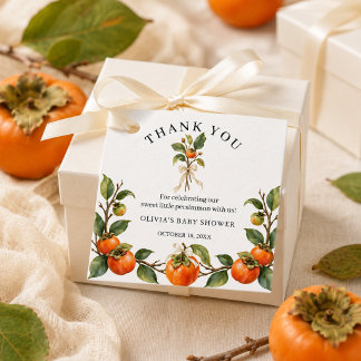 Watercolor Persimmon Baby Shower Personalized Favour Tags