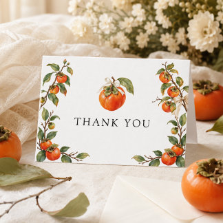 Watercolor Persimmon Baby Shower Personalized Thank You Card