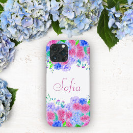 Watercolor Personalized Colourful Hydrangea iPhone 13 Pro Max Case