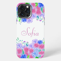 Watercolor Personalized Colourful Hydrangea iPhone 13 Pro Max Case