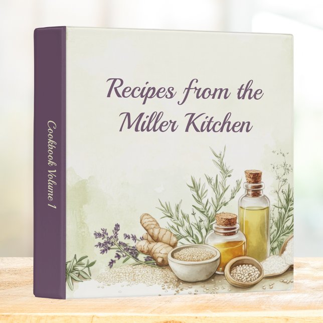 Watercolor Personalized Family Recipe Binder (Creator Uploaded)