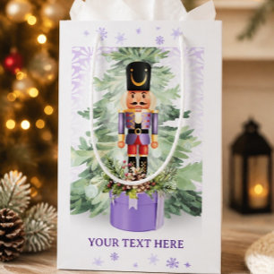 Watercolor Personalized Lavender Nutcracker Small Gift Bag