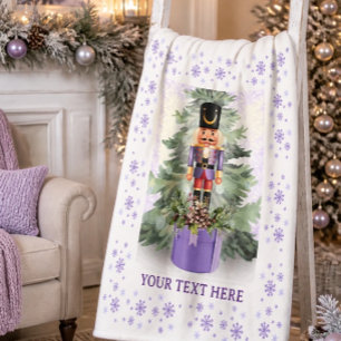 Watercolor Personalized Nutcracker Fleece Blanket
